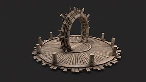 3D Medieval Wooden Circular Platform Arena 1