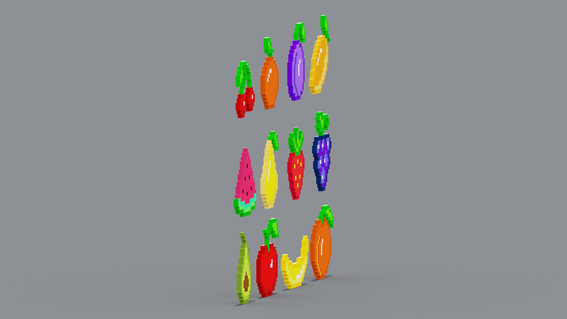 Pixel Fruits Set 3D model https://p.turbosquid.com/ts-thumb/1C/KMb9Yd/0v/spin202301311318170010/png/1675161479/1920x1080/fit_q87/3059c3e683bbf29facdc6394017fb10853b3afa6/spin202301311318170010.jpg