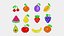 Pixel Fruits Set 3D model