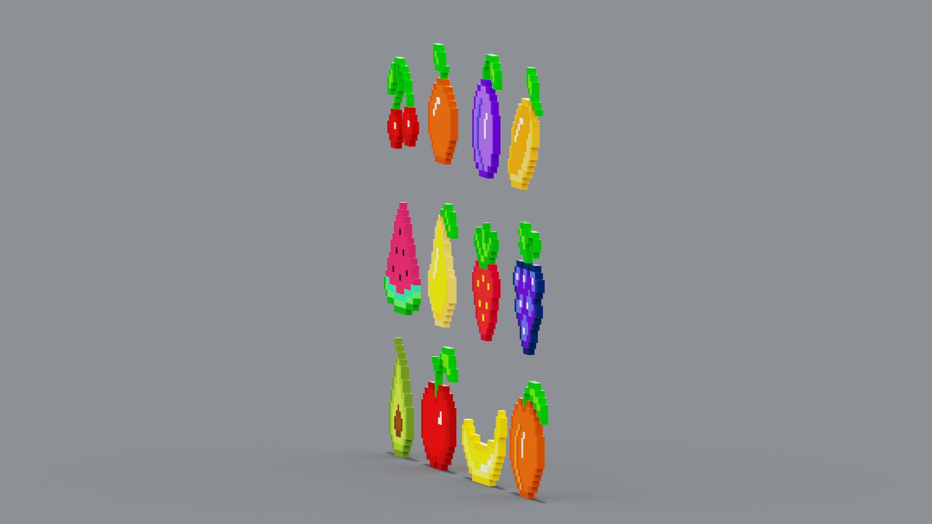Pixel Fruits Set 3D model https://p.turbosquid.com/ts-thumb/1C/KMb9Yd/a3/spin202301311318170003/png/1675161433/1920x1080/fit_q87/e3c66e741c3589a4e92a74dcbee3705fe5ecd7df/spin202301311318170003.jpg