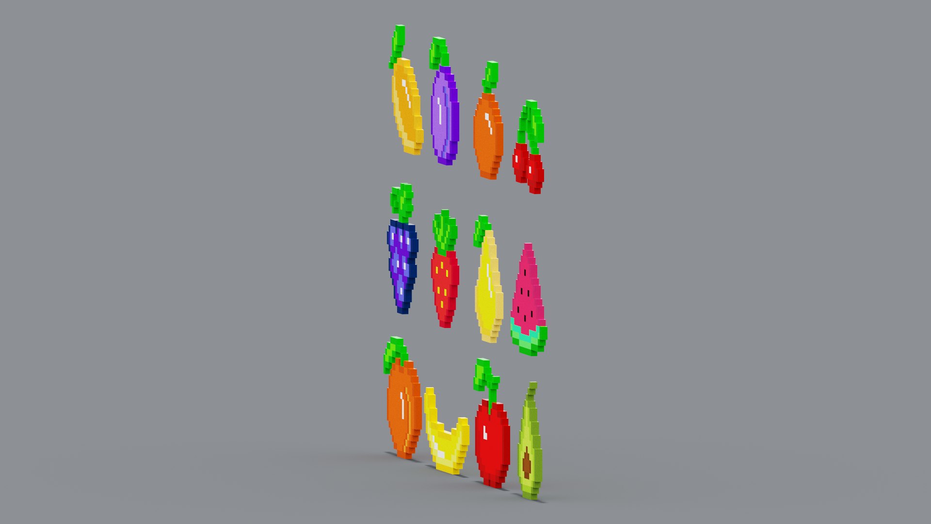 Pixel Fruits Set 3D model https://p.turbosquid.com/ts-thumb/1C/KMb9Yd/gC/spin202301311318170009/png/1675161469/1920x1080/fit_q87/e1938f6e9599afc7474e88f0ab53ea95e459dc4d/spin202301311318170009.jpg