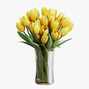 Flower Set 26  Yellow Tulips Bouquet