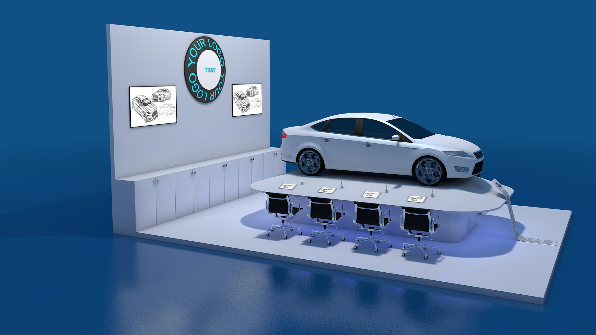 Car Exhibition Stand Collection 3D TurboSquid 1728786