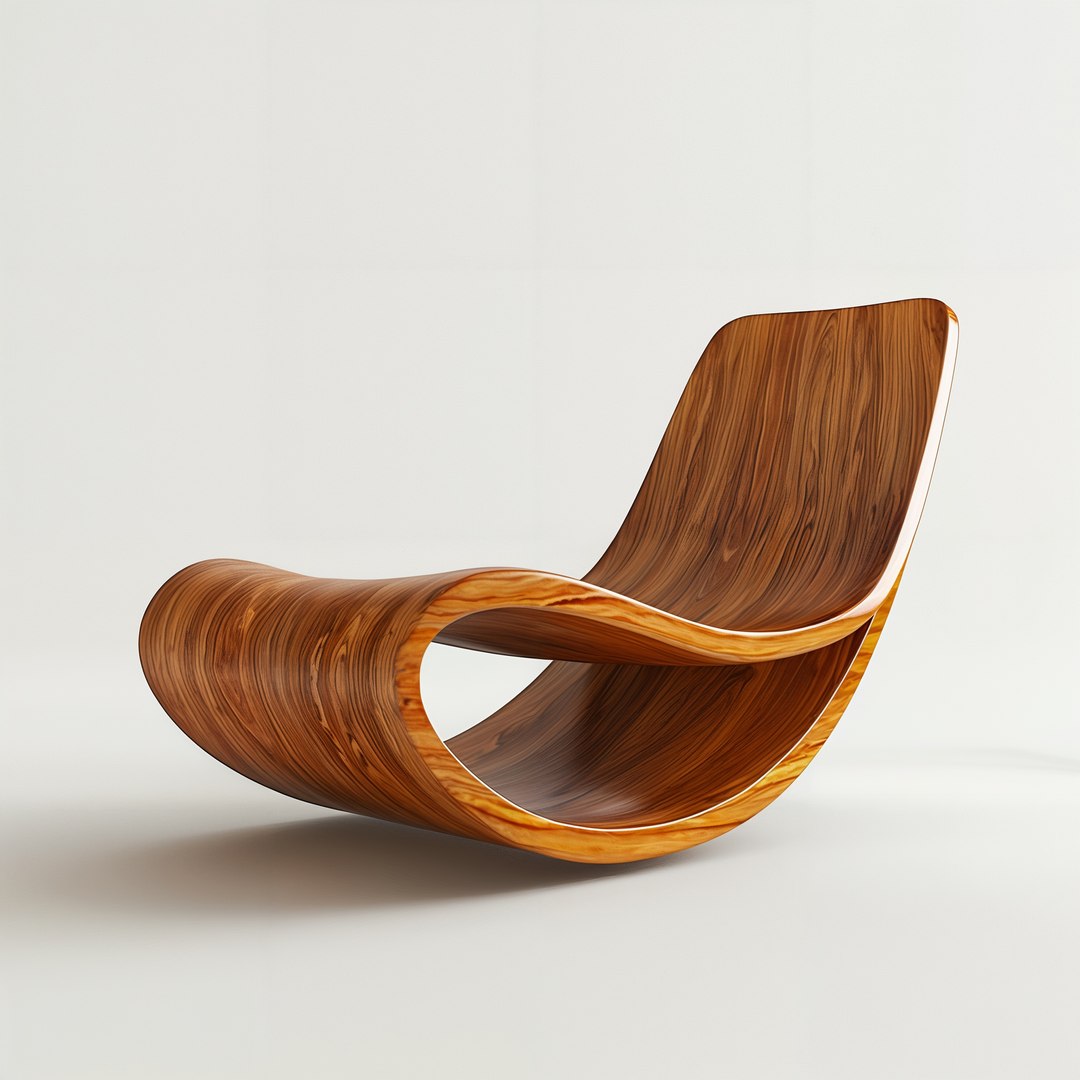 Minimalist Sculptural Wooden Rocking Chair Model - TurboSquid 2386928