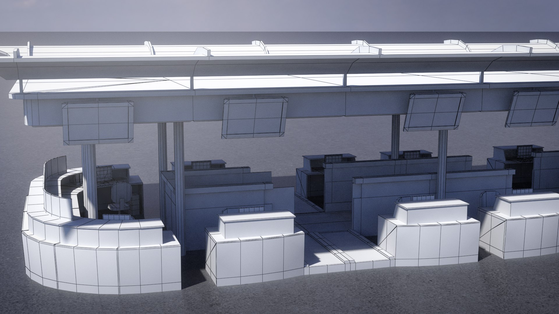 Airport Check In Counter 3D Model - TurboSquid 2310857