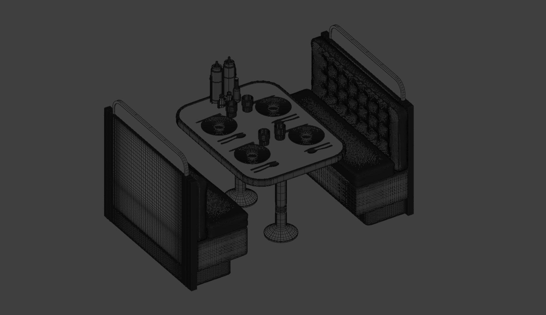 3D Diner Booth Model - TurboSquid 2275171