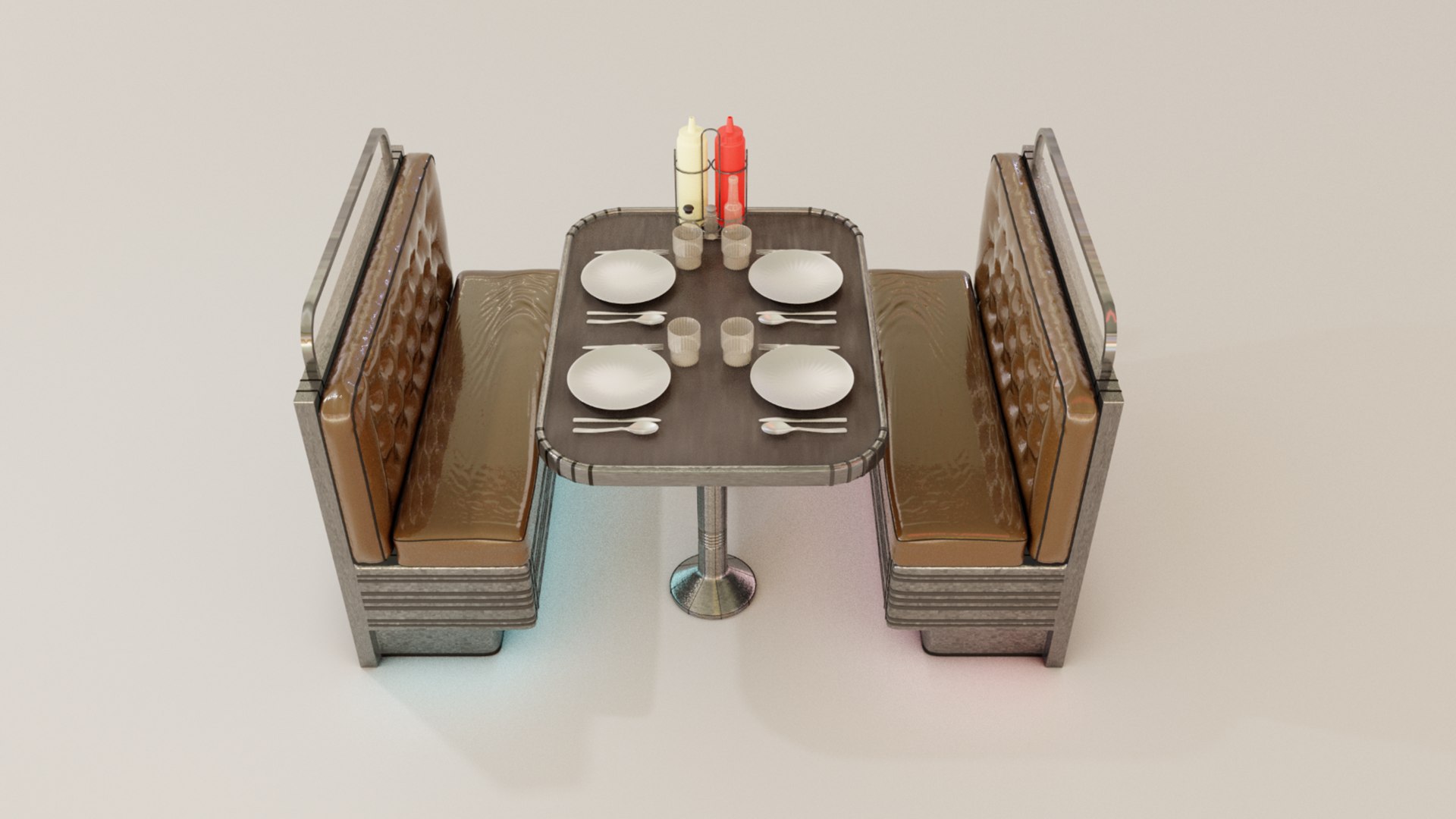 3D Diner Booth Model - TurboSquid 2275171