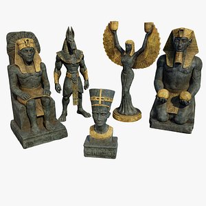 Egyptian statues PBR V1 3D model