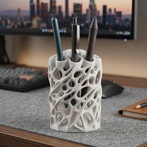 Organic Design Desktop Pencil Holder 3D model