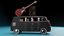 Kombi with Guitar on the roof low poly