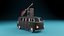 Kombi with Guitar on the roof low poly