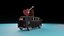 Kombi with Guitar on the roof low poly