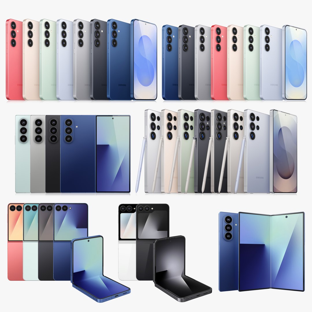 Samsung Galaxy Collection S25 and Flip and Fold 7 All colors 3D model https://p.turbosquid.com/ts-thumb/1C/zWDi7b/RZ/6mainturbo/jpg/1754348295/1920x1080/fit_q87/c460cae6c02bc5f1f77a061bd78ac6f6baf11f25/6mainturbo.jpg