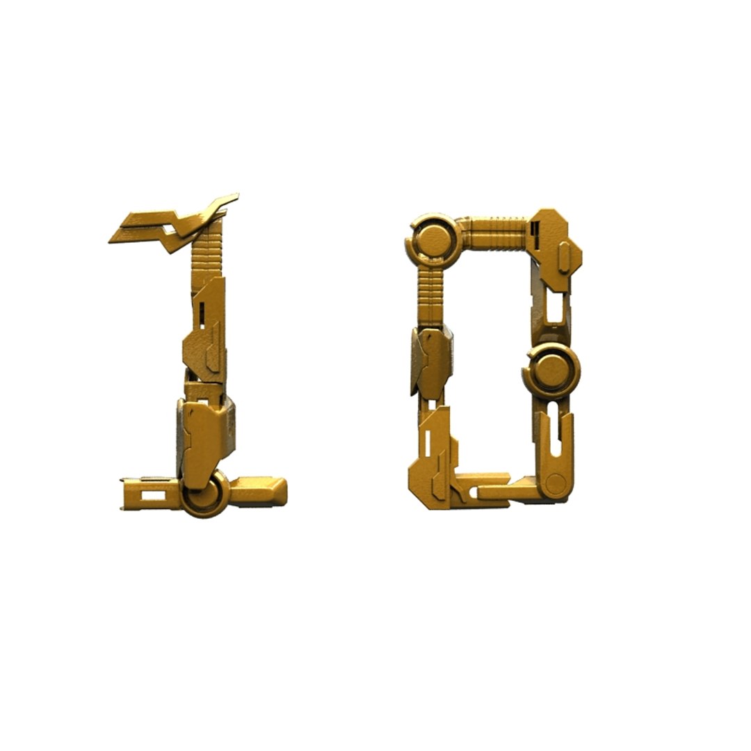 3d Model Mechanical Digital Countdown