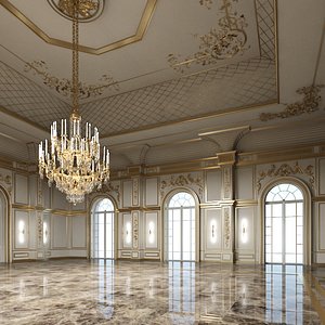 classic interior room scene 3D