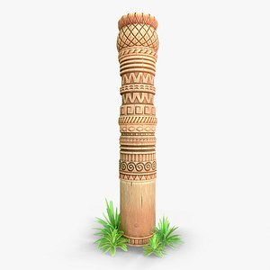 Stylized Wood modular pole model