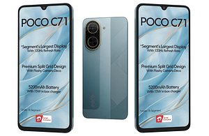 3D Xiaomi Poco C71 Blue Low Poly