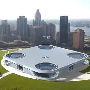Flying Taxis Hub with Drones