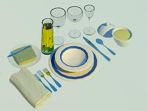 3D model dinner set