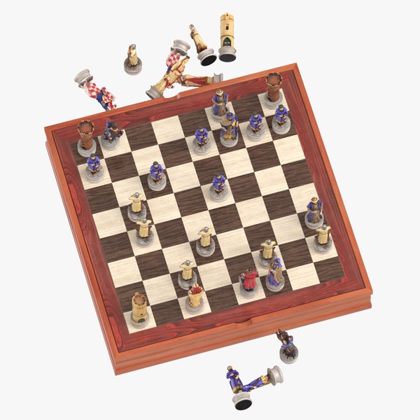 chess board set 01 3D model