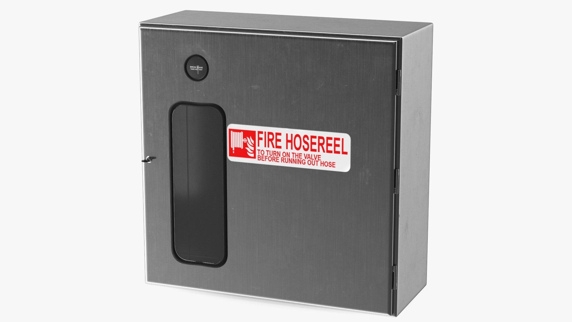 Fire Hose Reel Stainless Steel Cabinet 3D model preview