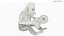 Windup Monkey Toy with Cymbals Blue Striped Fur for Maya