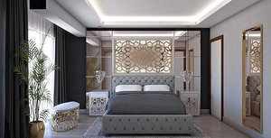 3D bedroom bed