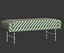 3D Blu Dot Bank Velvet Bench
