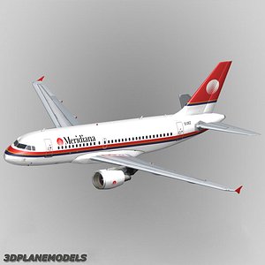 airbus a319 meridiana a-319 3d model