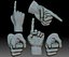 Hand Point Gesture STL Bas Relief Clipart file for CNC router.