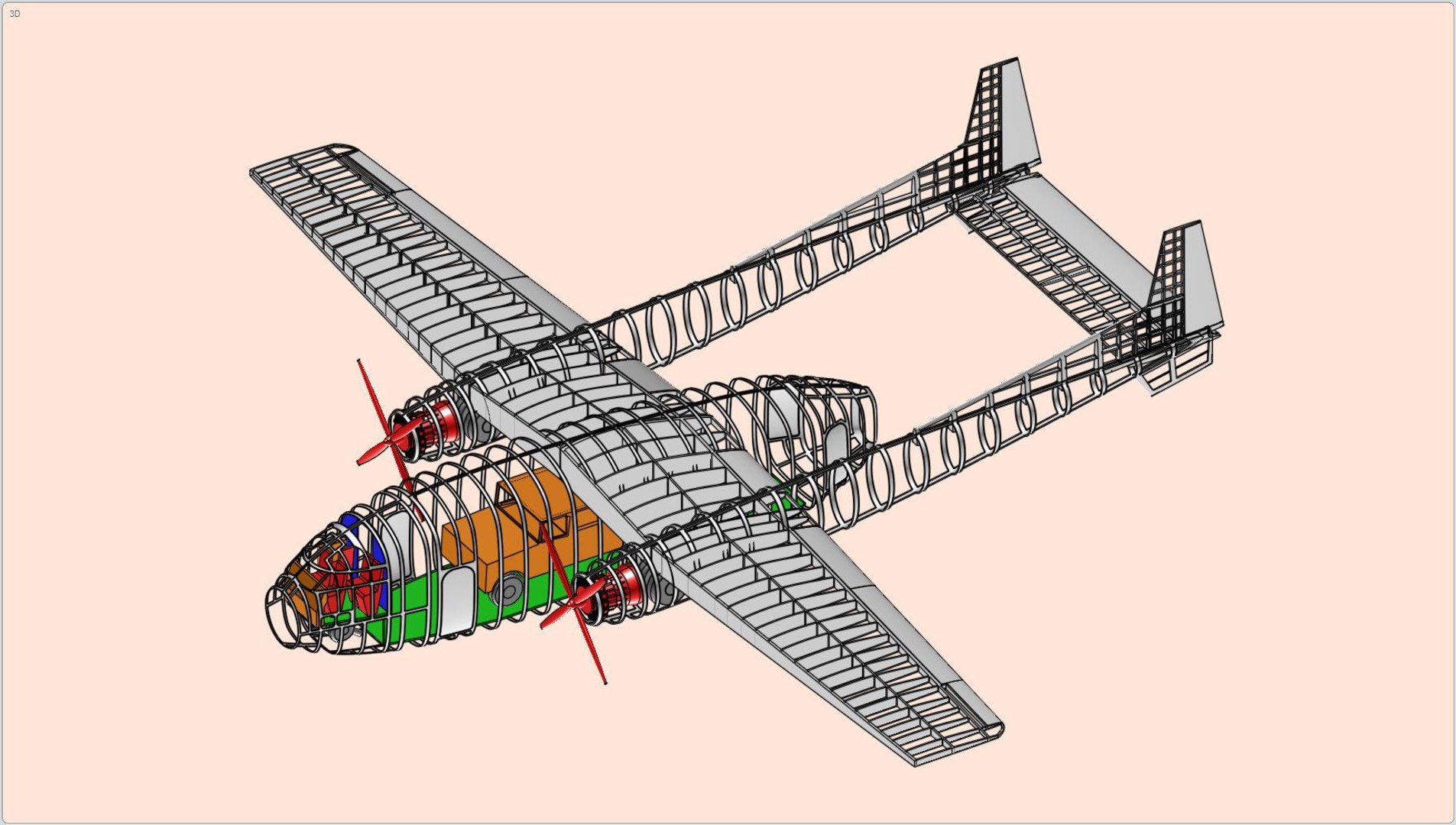 C-119 Flying Boxcar Aircraft 3D Model - TurboSquid 1178977