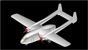 c-119 flying boxcar aircraft 3D model