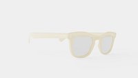 Cream Acetate-Style Square Eyeglasses