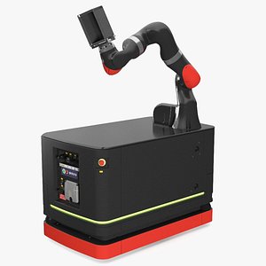 Mobile Robot Hand with Special Box Rigged 3D model