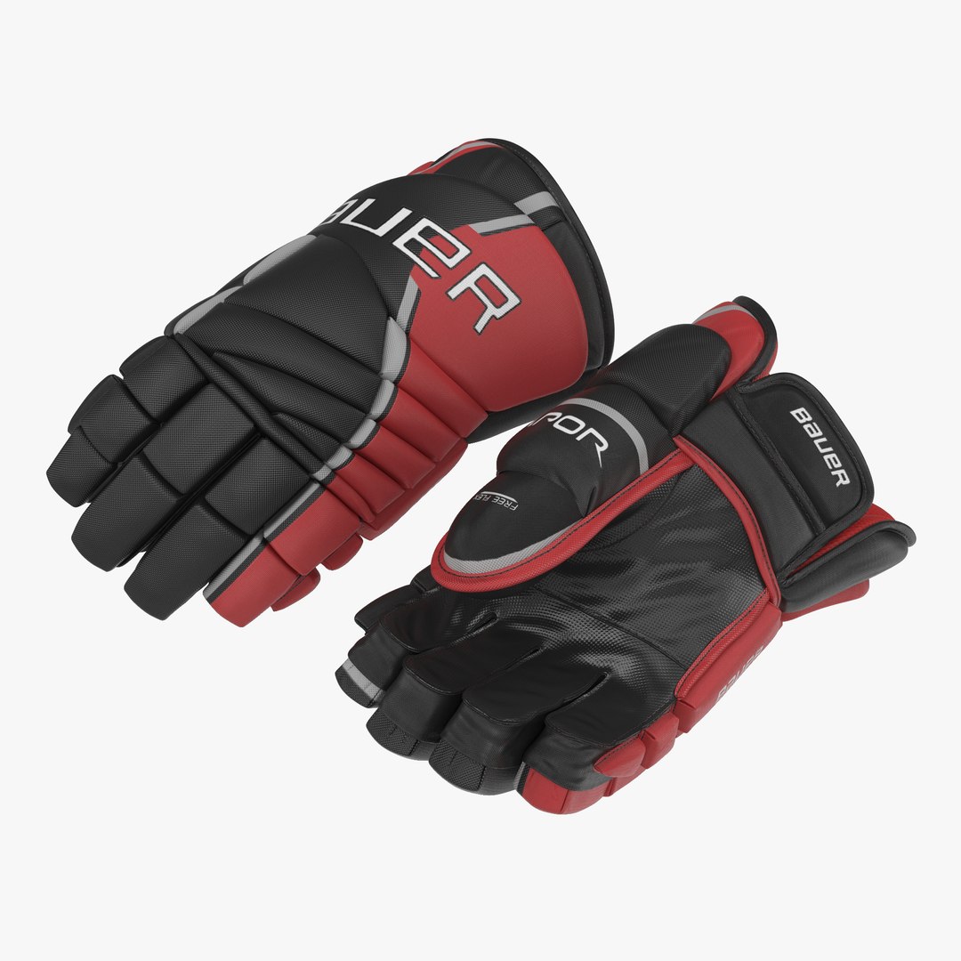 Hockey Gloves Bauer 3 3D model preview