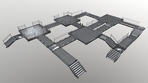 3D ground stair set model