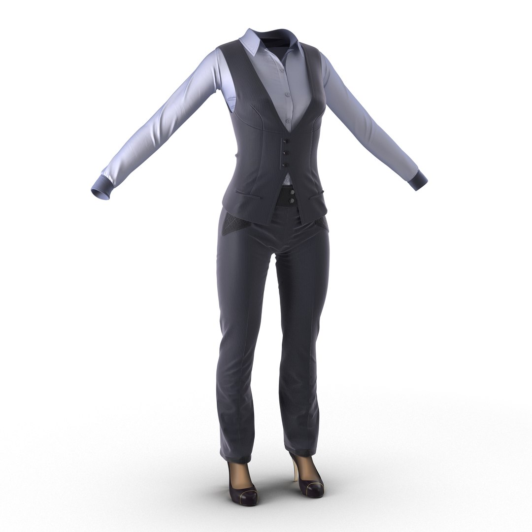 Women Suit 5 3D model preview