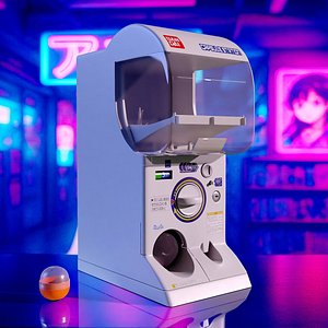 3D Bandai Capsule Station Gashapon Machine White model