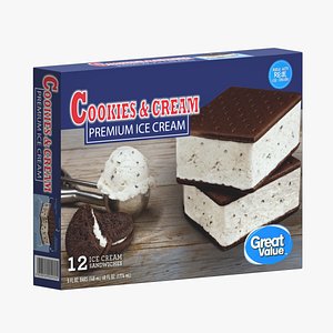 Ice Cream Sandwiches Box Low Poly model