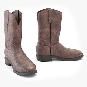 leather boots Low-poly 3D model
