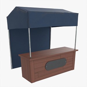 3D Market Fair Stall with Canopy 03