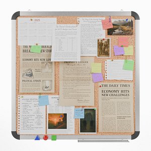 Customizable Metal Wall Cork Board - Square Pin Notice Board