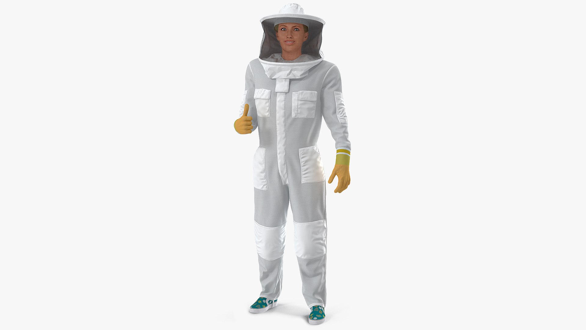 Woman Beekeeper in Suit Rigged for Modo 3D model preview