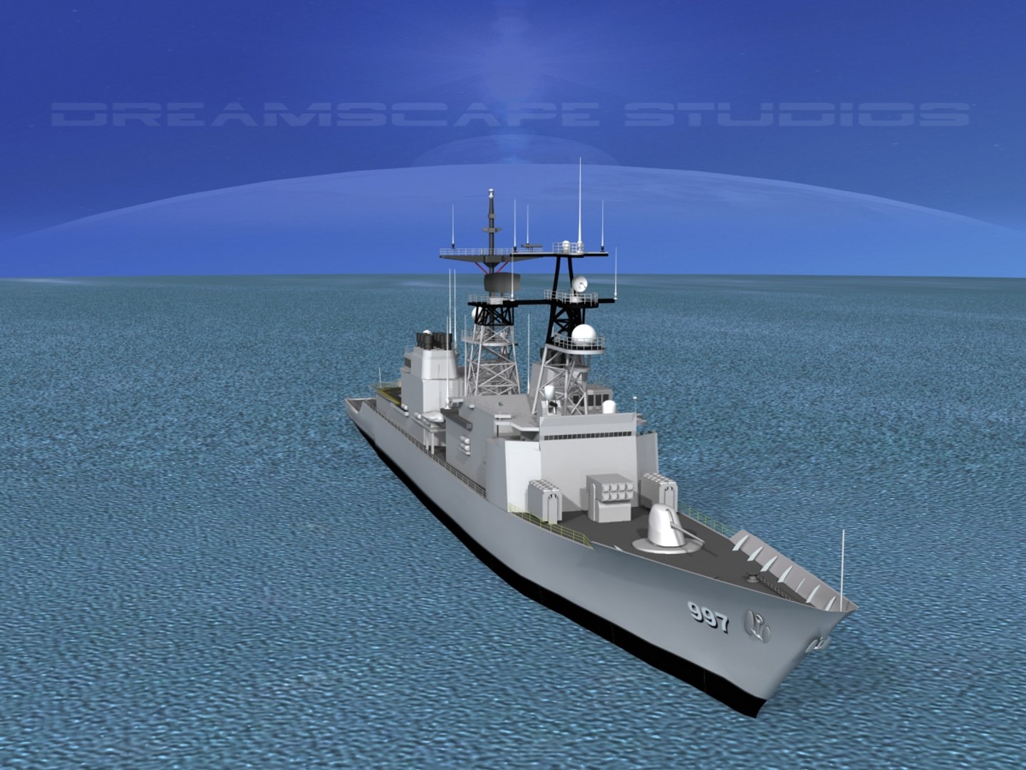 3d Model Of Destroyers Class Spruance Dd