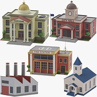 Low Poly Buildings Collection 04