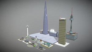 3D Model Pack - Famous buildings in South Korea
