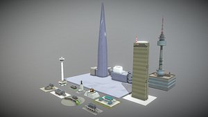 3D Model Pack - Famous buildings in South Korea
