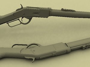 3d model 1876 winchester rifle