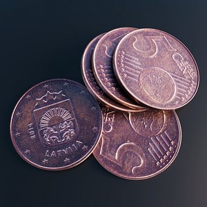 3D Euro cent coin model