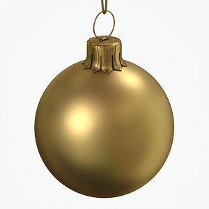 christmas ball gold matte 3D model